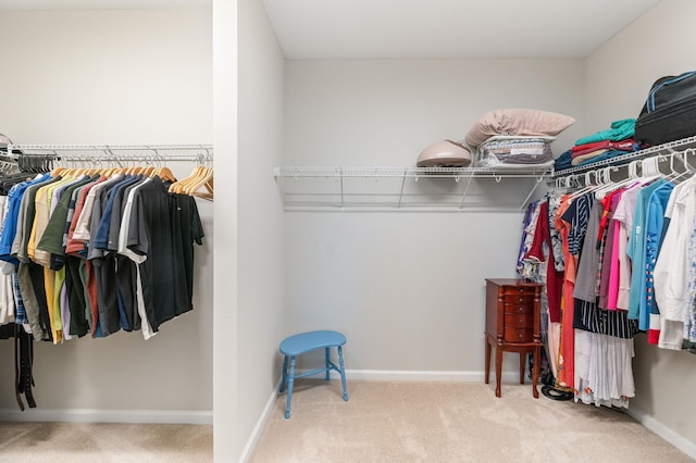 walk in closet featuring carpet