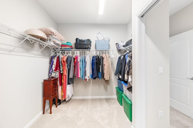 spacious closet with carpet floors