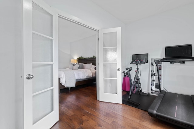 19 Smiling Fish Ln, Palm Coast, FL 32137 - exercise area with french doors and wood finished floors