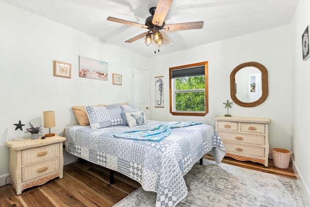 13 Douglas Ave, Saint Augustine, FL 32084 - bedroom with wood finished floors, baseboards, and a ceiling fan