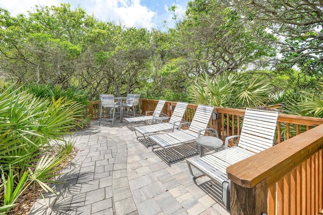 view of patio with outdoor dining area