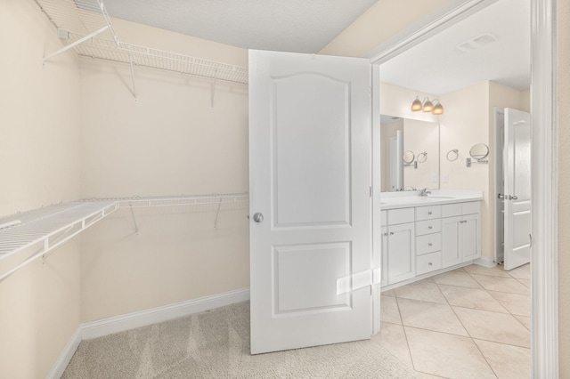 spacious closet with a sink