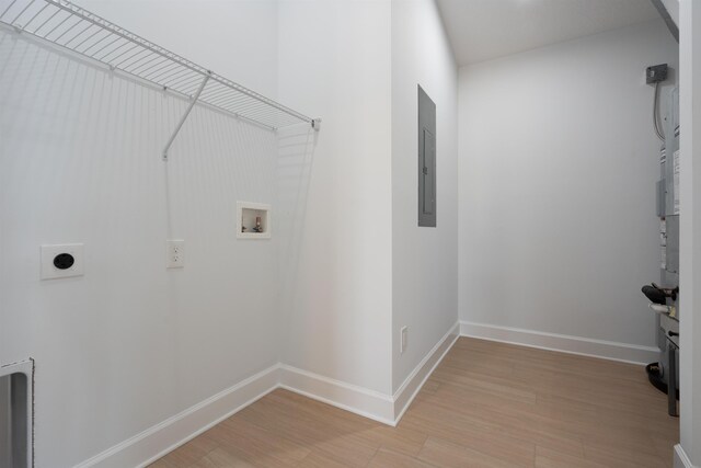 237 Jackson Blvd, Saint Augustine, FL 32095 - laundry room with light wood-type flooring, washer hookup, and electric dryer hookup