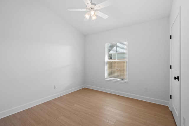 237 Jackson Blvd, Saint Augustine, FL 32095 - empty room with a ceiling fan, lofted ceiling, baseboards, and light wood finished floors
