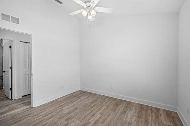 237 Jackson Blvd, Saint Augustine, FL 32095 - spare room with baseboards, visible vents, light wood-style floors, and a ceiling fan