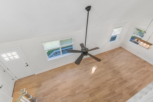 155 Drake Rd, Saint Augustine, FL 32086 - detailed view of a ceiling fan, wood finished floors, and baseboards