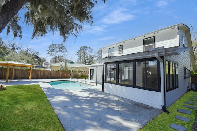155 Drake Rd, Saint Augustine, FL 32086 - view of pool featuring a patio, a sunroom, and central AC unit