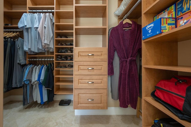 view of walk in closet