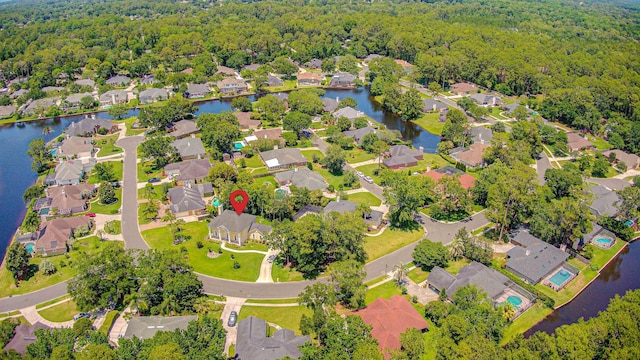 12232 Lashbrook Ct, Jacksonville, FL 32223 - aerial perspective of suburban area with a large body of water and a forest