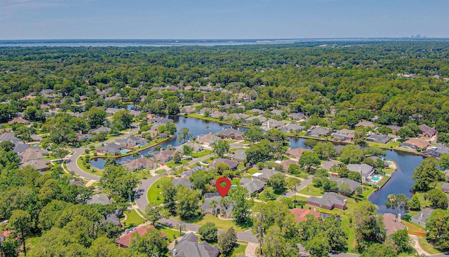 12232 Lashbrook Ct, Jacksonville, FL 32223 - aerial view of residential area with a large body of water and a forest
