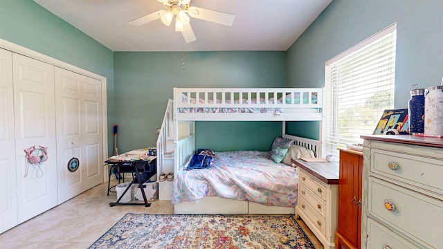 12232 Lashbrook Ct, Jacksonville, FL 32223 - bedroom featuring a closet and a ceiling fan