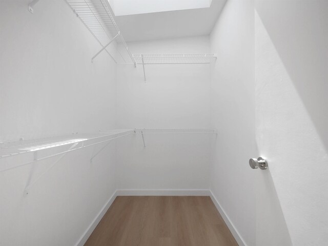spacious closet with light wood-style flooring