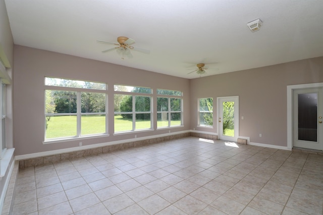 view of unfurnished sunroom