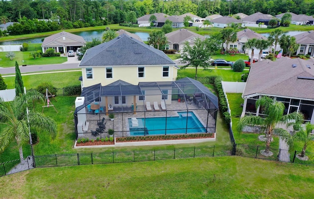 268 Sierras Loop, Saint Augustine, FL 32086 - back of house with a patio area, stucco siding, a water view, a lanai, and a residential view
