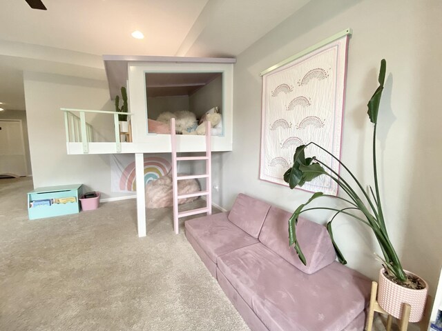 268 Sierras Loop, Saint Augustine, FL 32086 - living area featuring carpet floors, recessed lighting, and a ceiling fan