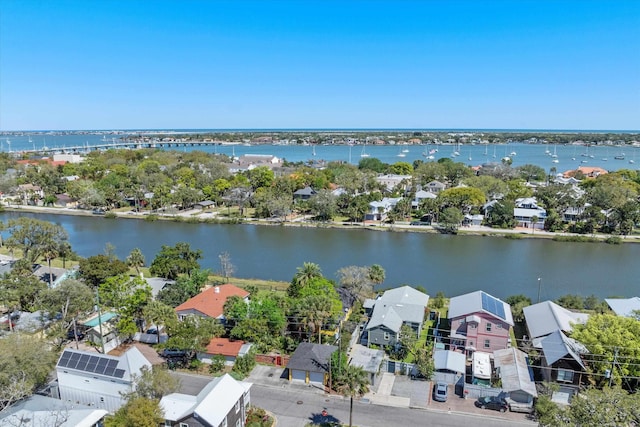 121 Washington St, Saint Augustine, FL 32084 - birds eye view of property featuring a water view and a residential view