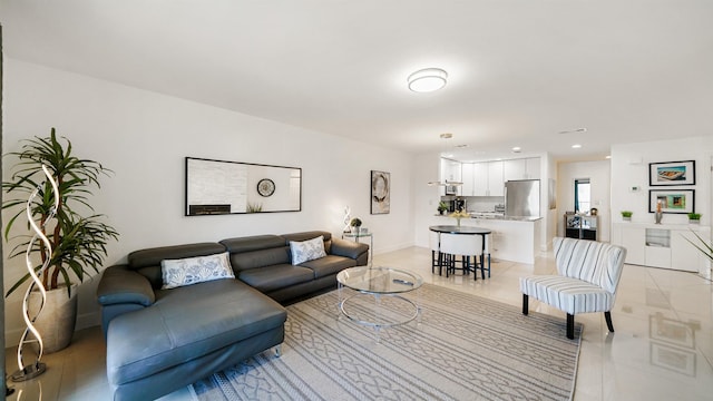 890 A1A Beach Blvd Unit 59, Saint Augustine, FL 32080 - living area featuring recessed lighting and light tile patterned floors