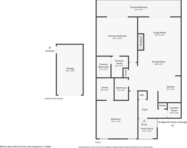890 A1A Beach Blvd Unit 59, Saint Augustine, FL 32080 - view of property floor plan