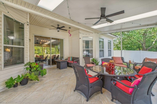 241 N Hidden Tree Dr, Saint Augustine, FL 32086 - view of patio / terrace featuring ceiling fan, outdoor dining area, and outdoor lounge area