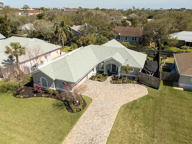 aerial view featuring a residential view