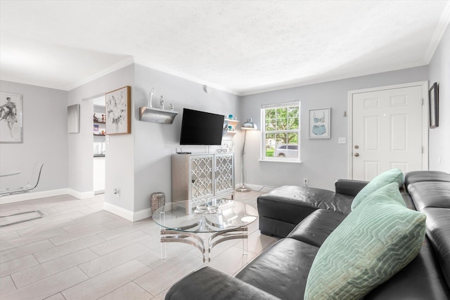 317 Flagler Blvd Unit 3A, Saint Augustine, FL 32080 - living room featuring ornamental molding and baseboards
