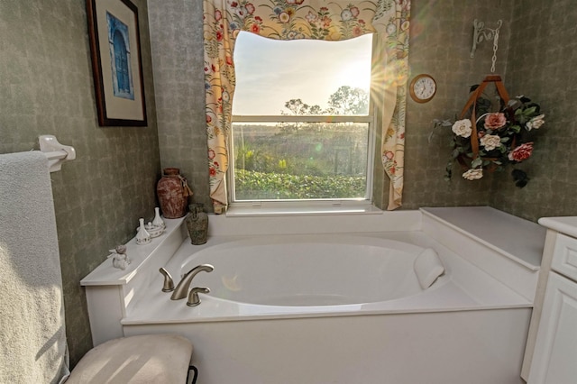 413 Fiddlers Point Dr, Saint Augustine, FL 32080 - bathroom with a garden tub and vanity