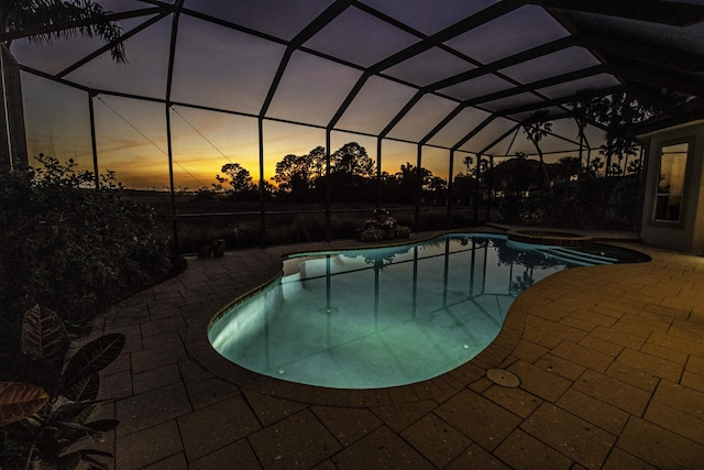 413 Fiddlers Point Dr, Saint Augustine, FL 32080 - view of pool with a patio area, a pool with connected hot tub, and a lanai