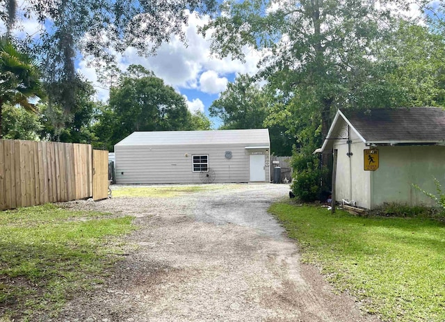 exterior space with a yard