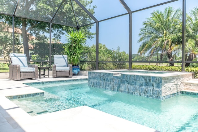 248 Marshside Dr, Saint Augustine, FL 32080 - view of pool with a lanai, a patio, and a pool with connected hot tub