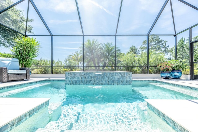 248 Marshside Dr, Saint Augustine, FL 32080 - swimming pool featuring glass enclosure and a patio area