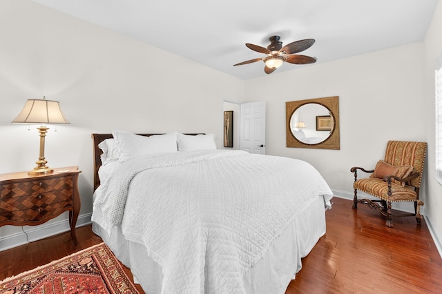 248 Marshside Dr, Saint Augustine, FL 32080 - bedroom featuring wood finished floors, baseboards, and ceiling fan
