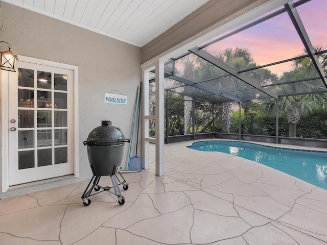 306 Marsh Point Cir, Saint Augustine, FL 32080 - swimming pool with a patio area and glass enclosure