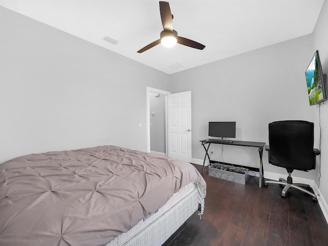 306 Marsh Point Cir, Saint Augustine, FL 32080 - bedroom featuring wood finished floors, ceiling fan, and a desk