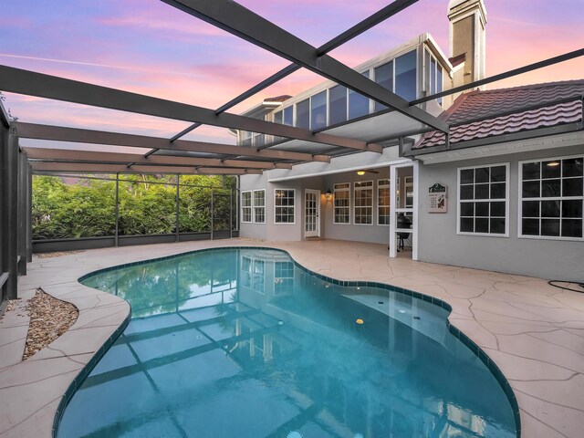 306 Marsh Point Cir, Saint Augustine, FL 32080 - outdoor pool with a patio and glass enclosure
