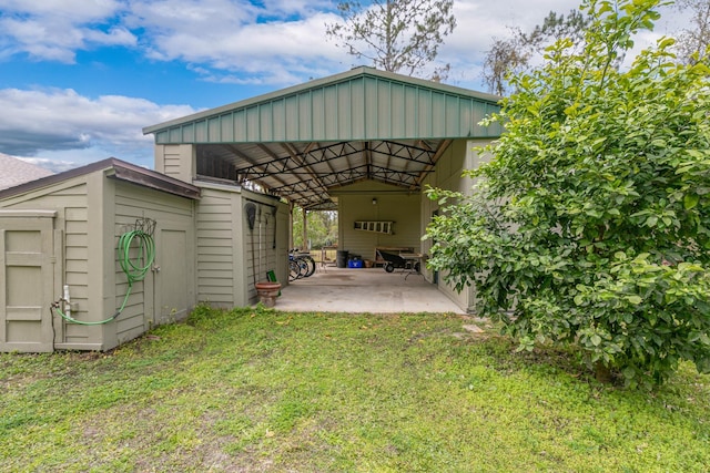 exterior space with a detached carport