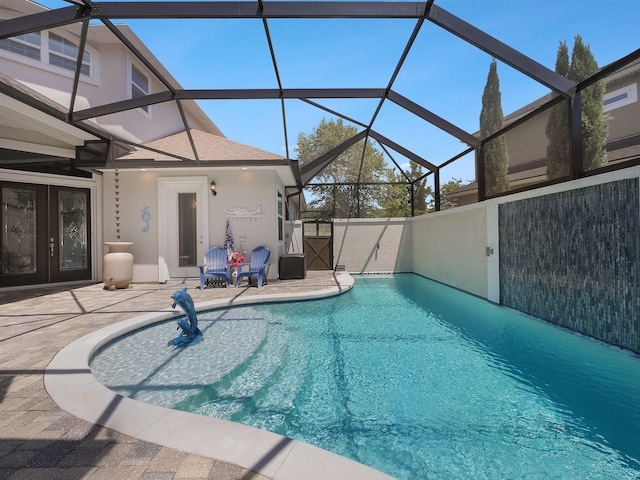 100 Coppinger Pl, Saint Johns, FL 32259 - view of swimming pool with a patio, french doors, and glass enclosure