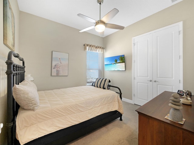 100 Coppinger Pl, Saint Johns, FL 32259 - bedroom with carpet floors, a closet, and a ceiling fan