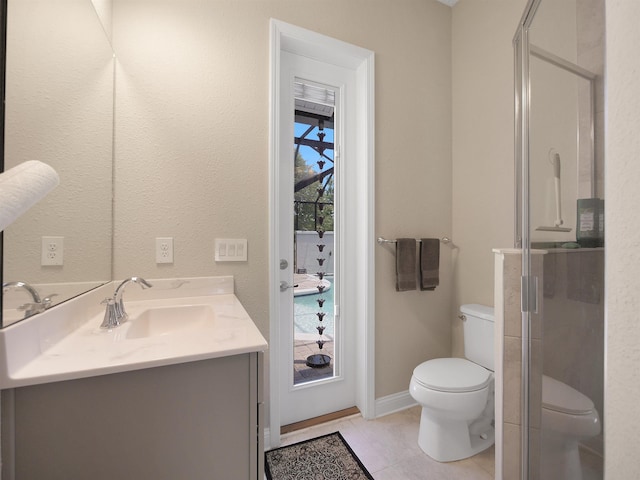 100 Coppinger Pl, Saint Johns, FL 32259 - bathroom featuring vanity, a stall shower, and tile patterned flooring