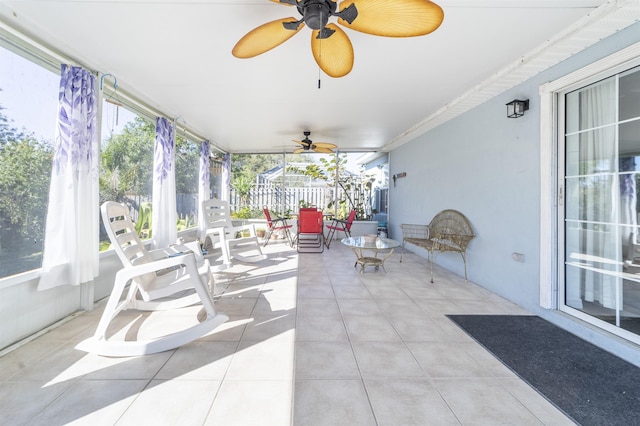 view of patio / terrace with ceiling fan