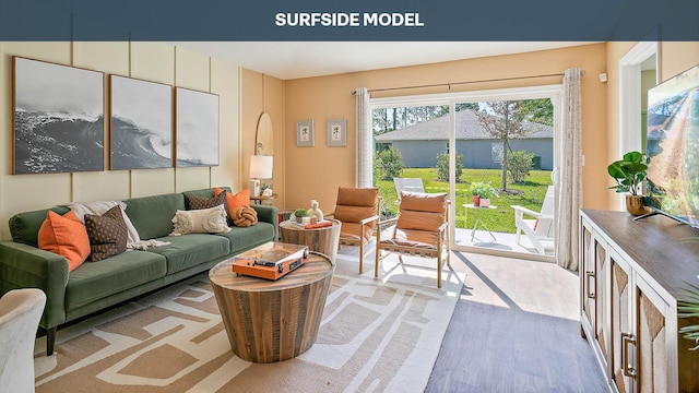 living room featuring hardwood / wood-style floors