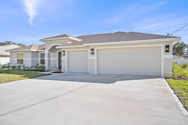 view of front facade with a garage