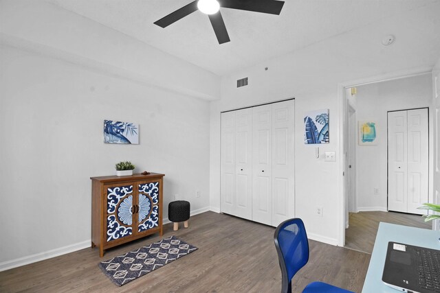 4020 Grande Vista Blvd Unit 204, Saint Augustine, FL 32084 - office space featuring wood finished floors, a ceiling fan, and baseboards