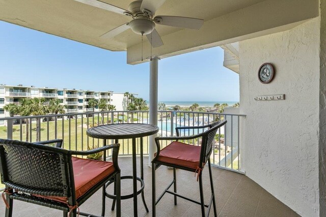 4670 A1A S Unit 1309, Saint Augustine, FL 32080 - balcony with a ceiling fan
