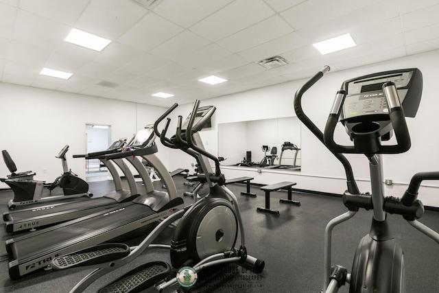 4670 A1A S Unit 1309, Saint Augustine, FL 32080 - workout area with visible vents and a paneled ceiling