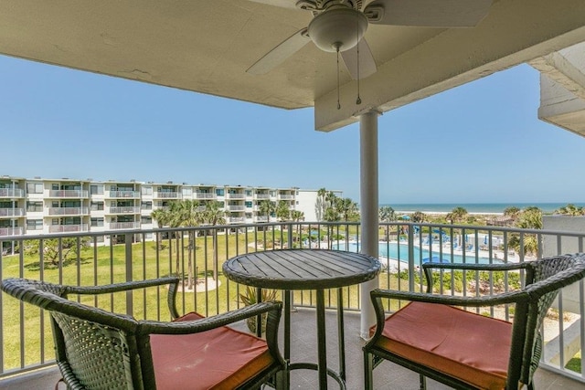 4670 A1A S Unit 1309, Saint Augustine, FL 32080 - balcony featuring a ceiling fan