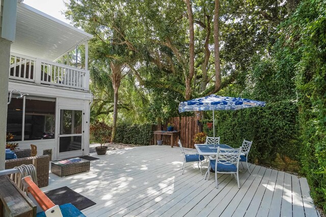 view of wooden deck