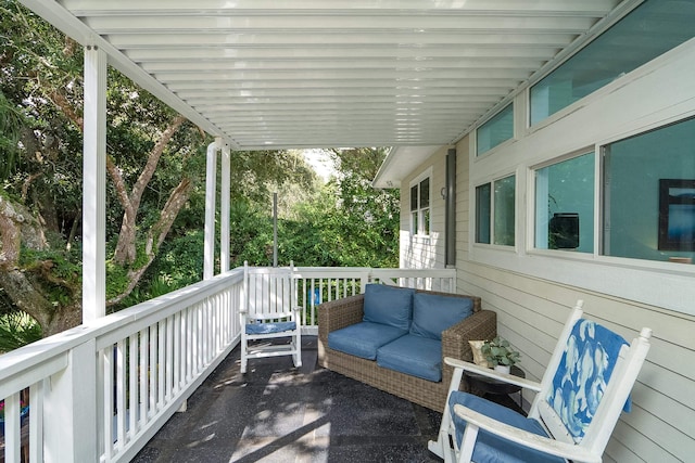 exterior space with an outdoor hangout area