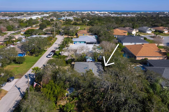 bird's eye view with a residential view