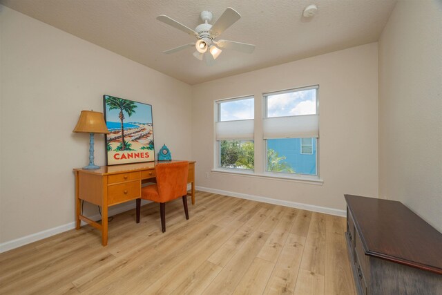 116 Serenity Bay Blvd, Saint Augustine, FL 32080 - office area featuring light wood-style floors and a ceiling fan