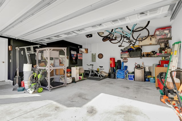 garage featuring electric panel